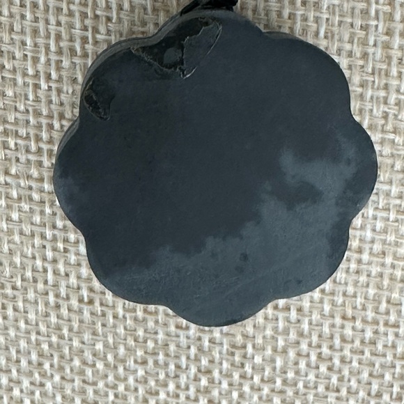 Tai Chi Stone Cat and Moon Pendant Necklace: Silver Accent on Adjustable Rope - Picture 8 of 10